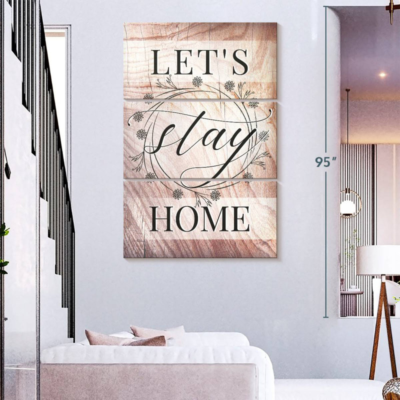 Plaque murale Kema Let's Stay Home Wreath, H 74 po x l 48 po