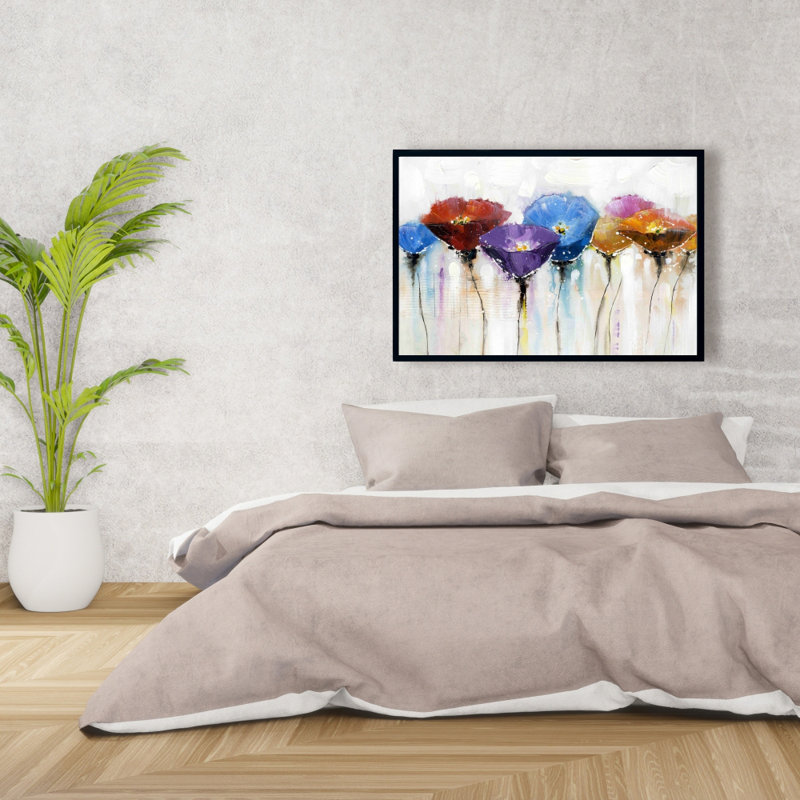 "Fleurs colorées" sur toile