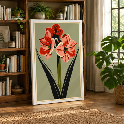 Amaryllis Study Botanical - Wrapped Canvas