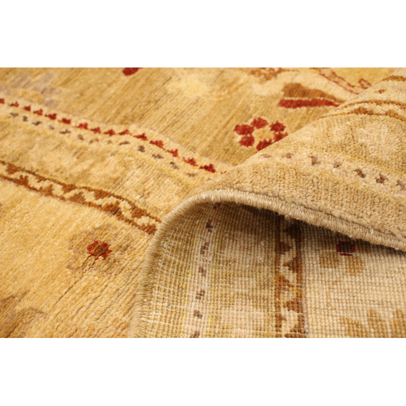 Tapis de la laine 9 po noué la 2010 chobi kaki 8 pi x 9 po main one-of-kind Aeian