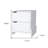 20" White Two Drawer Faux Wood Nightstand
