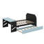 Lit de jour double en bois pleine grandeur avec lit gigogne, structure de lit de jour extensible avec bureau-1789249694