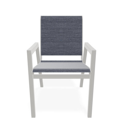 Chaise de bistro empilable en aluminium avec accoudoirs en polymère de qualité marine Bazza