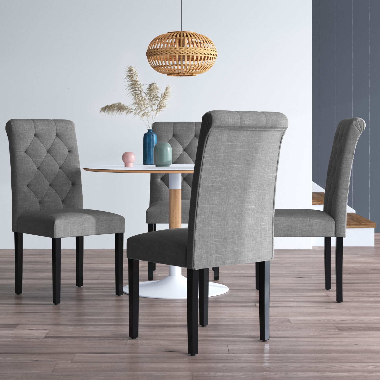 Andover Mills™ Bookout Tufted Upholstered Wooden Dining Chairs & Reviews