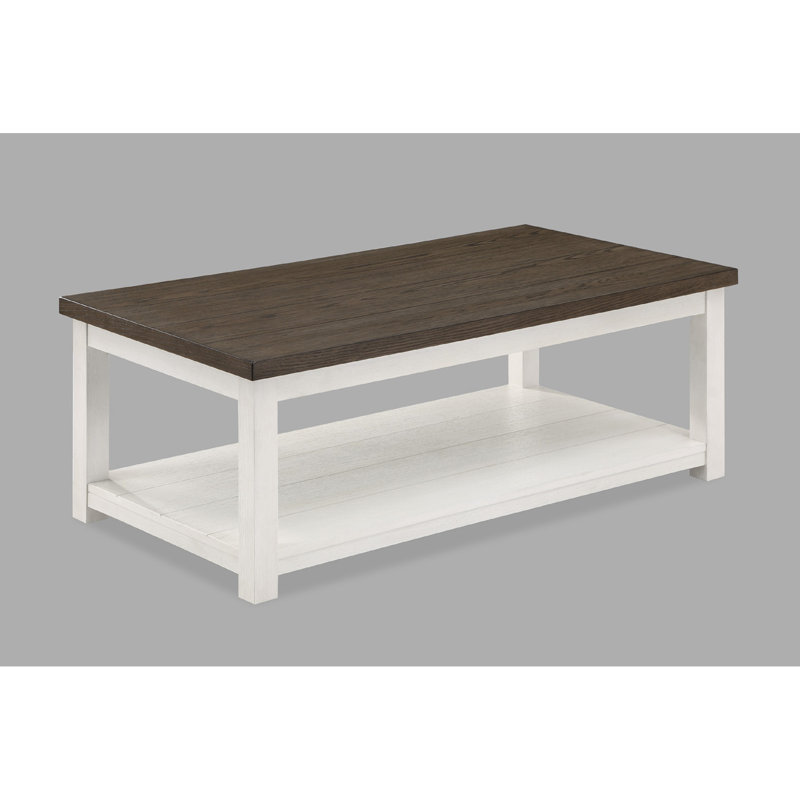 Wooden Coffee Table, Rectangular Table With Casters