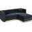 Big Size Velvet - Vertical Channel Foot Rest, Black Upholstered-1945860889