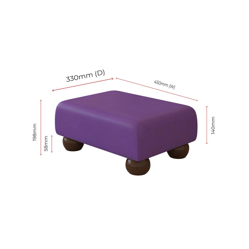 Acierno Natural Wood Bun Feet - Faux Leather, Blackcurrant Purple, Brown