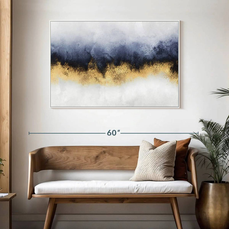 Ciel I, Cadre flottant blanc, 46 po x 31 po