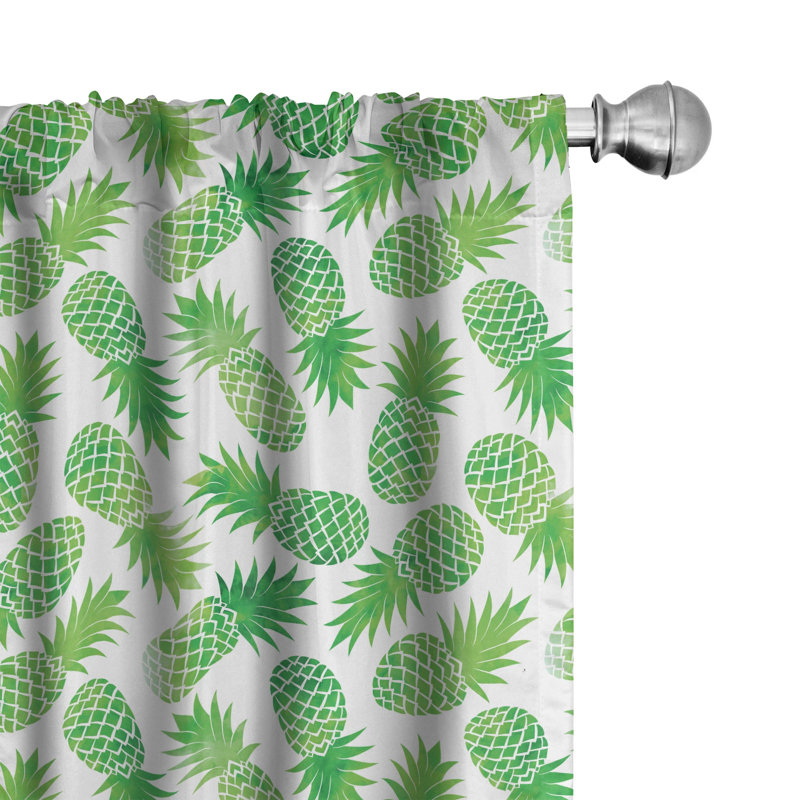 Pineapple Semi-Sheer Rod Pocket Curtain Panels, 28" x 84"