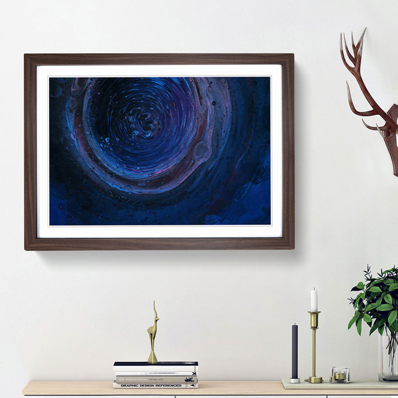 Harmony of the Night in Abstract - Picture Frame Painting Print, Walnut Framed, 36cm H x 48cm W x 2cm D