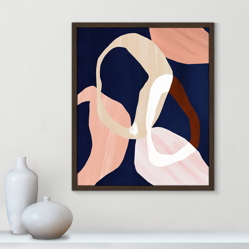 Loop II Print par Violets Print House, Grain de bois noyer, L 21,5 po x H 25,5 po, Impression encadrée