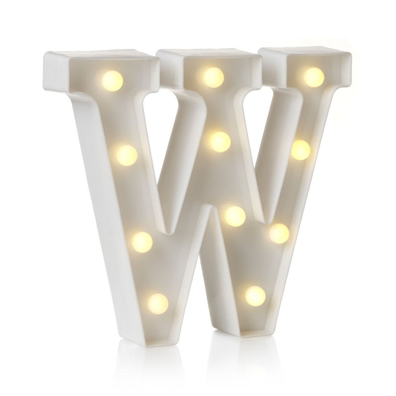 Klehm LED Alphabet Light Up Letters and Numbers, W