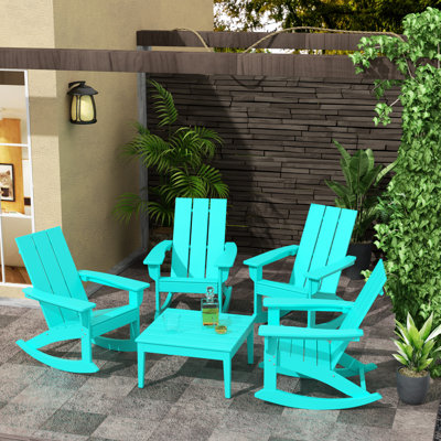 Joubert Outdoor Adirondack Chair With Table