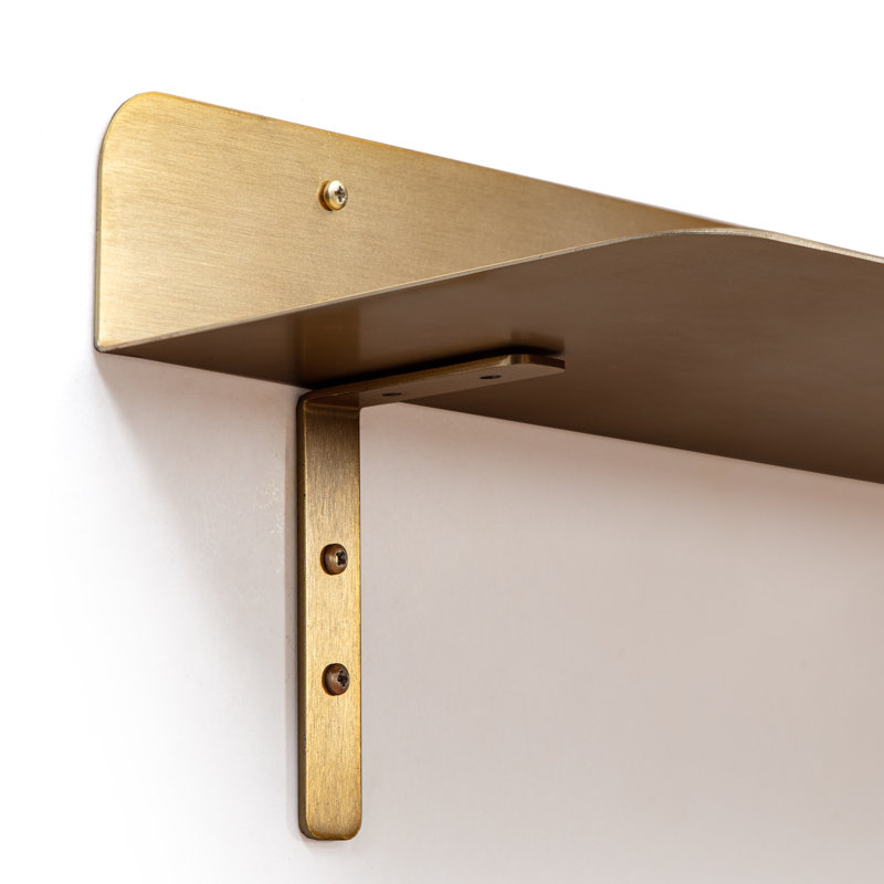 Tablette flottante en métal, H 3 po x l 36 po x P 8 po, Or