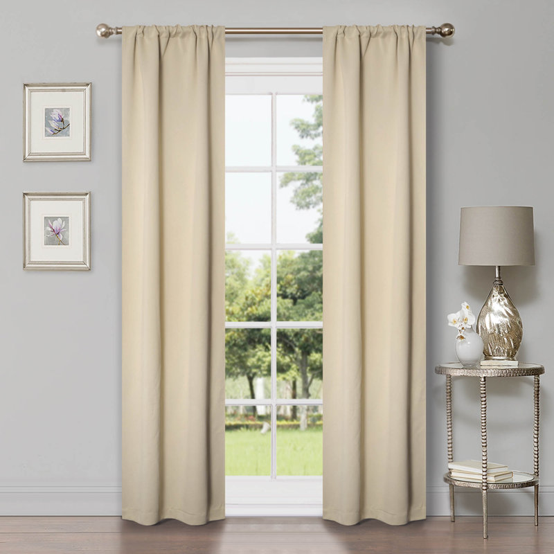 Paire de rideaux obscurcissant avec œillets Millendon, Ivoire ivoire, L 26 po x L 84 po