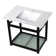 Quadras Ceramic Rectangular Console Bathroom Sink with Overflow