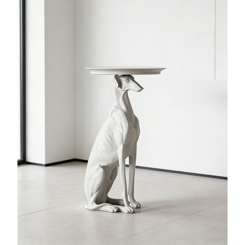 Table d'appoint en résine avec plateau Greyhound Sculpture