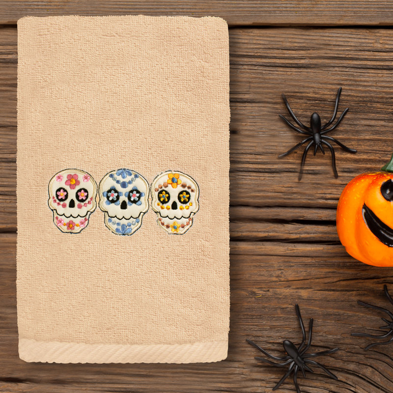  Débarbouillette en coton Skulls, Sable