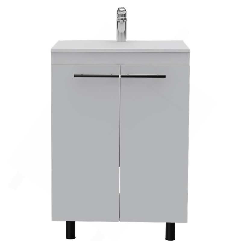 Armoire de meuble-lavabo autoportante 60 "avec division Selma, Blanc