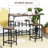 5-Piece Industrial Dining Table Set, Bar Table & 4 Stools Set, Space Saving for Pub & Kitchen, Black/Brown