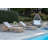 Delphi Solid Eucalyptus Wood Outdoor Chaise Lounge with Wheels (Set of 2) 