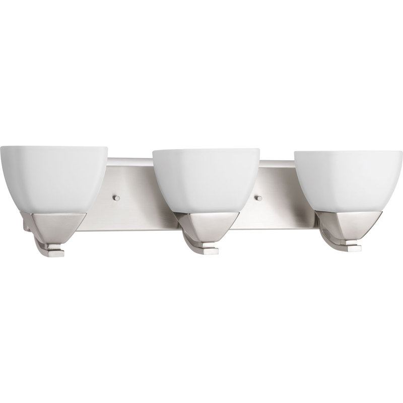 Éclairage pour salle de bain à intensité variable 3 lumières Nason, Nickel brossé