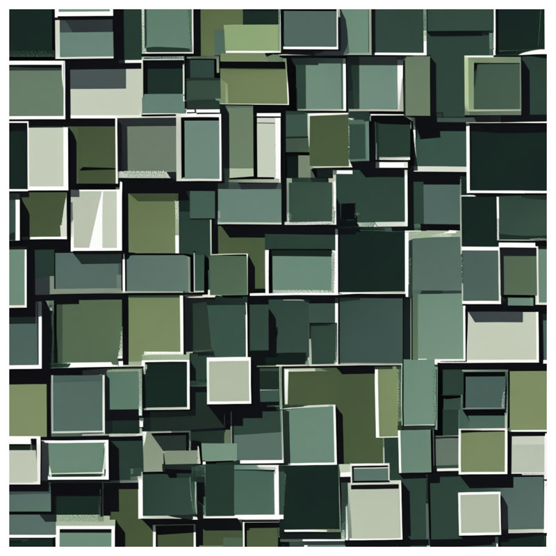 Green Geometric Rectangles Blankets, 50in W x 60in H