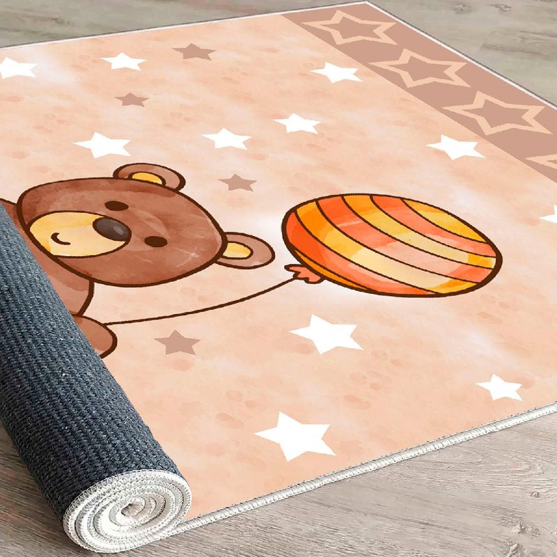 Premium Cotton Area Rug, 80 x 120 cm (Approx. 31.5 x 47.2 inches), 100% Cotton, 1.3 lbs/ft² | Antibacterial, Non-Slip PVC Underside, Machine Washable, Soft Pile Height 0.4 in, Stylish White, Salmon, Mink, and Brown Colors