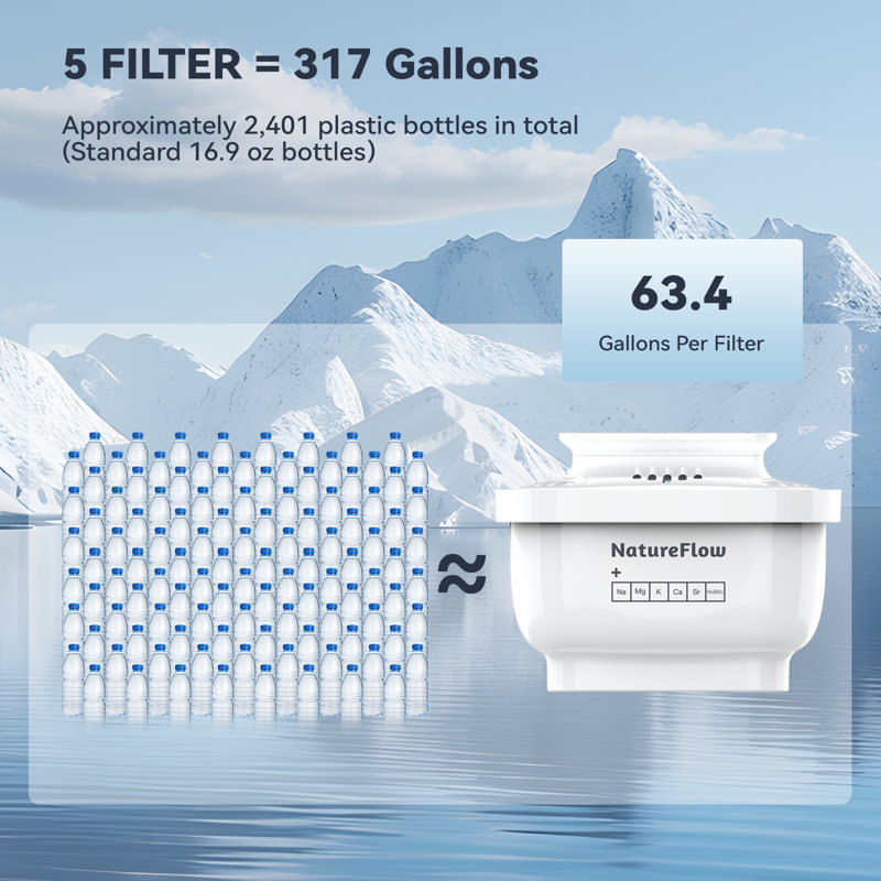 Pichet à eau avec 5 filtres