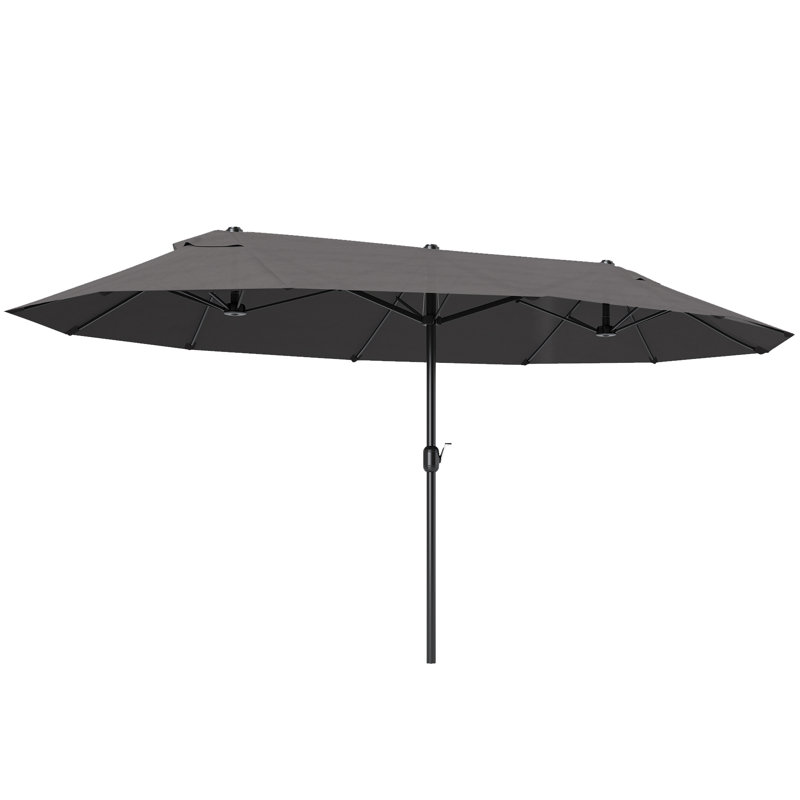 Outsunny 4.6m Garden Parasol Double-Sided Sun Umbrella, Grey