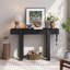 Minimalist Solid Wood Console Table with Hidden Storage Drawer and Integrated Charging Station-1352915432