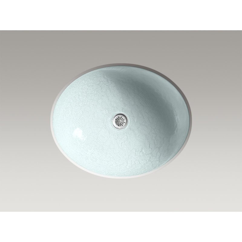Whist Oval Glass Undermount Bathroom Sink, Translucent Dusk