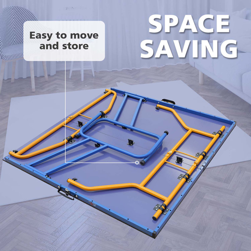 Ensemble de tennis de table pliable et portable avec raquettes, balles et filet pour une utilisation intérieure et extérieure