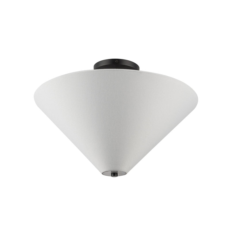 Linen Semi Flush Mount, Black