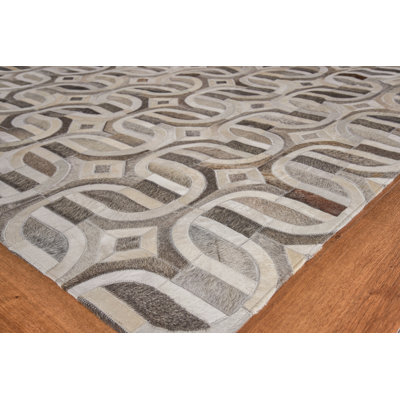 Natural Hide Cowhide Geometric Area Rug