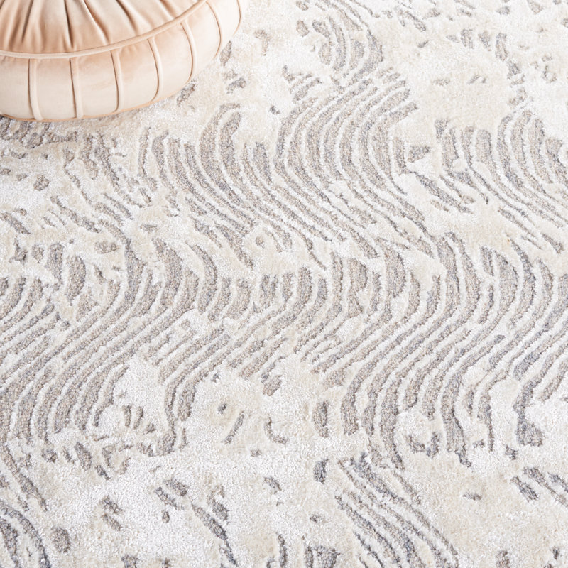 Tapis beige en laine et en coton touffeté à la main Glamour, Tapis de couloir 2 pi 3 po x 8 pi