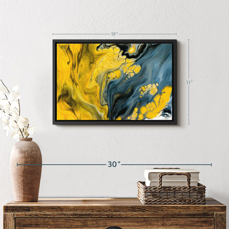 Impression sur toile marbrée abstraite, H 13 po x l 19 po