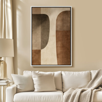 Framed Canvas Wall Art - Vintage Abstract Wall Prints for Bedroom - 16"x24"