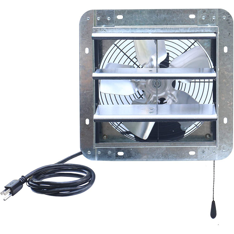 10 inch Shutter Exhaust Attic Fan, Ventilation fan with 3 Speed Thermostat 6 Foot Long 3 Plugs Cord