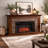 Coletta Freestanding Electric Fireplace with Faux Stone Mantel-638192915
