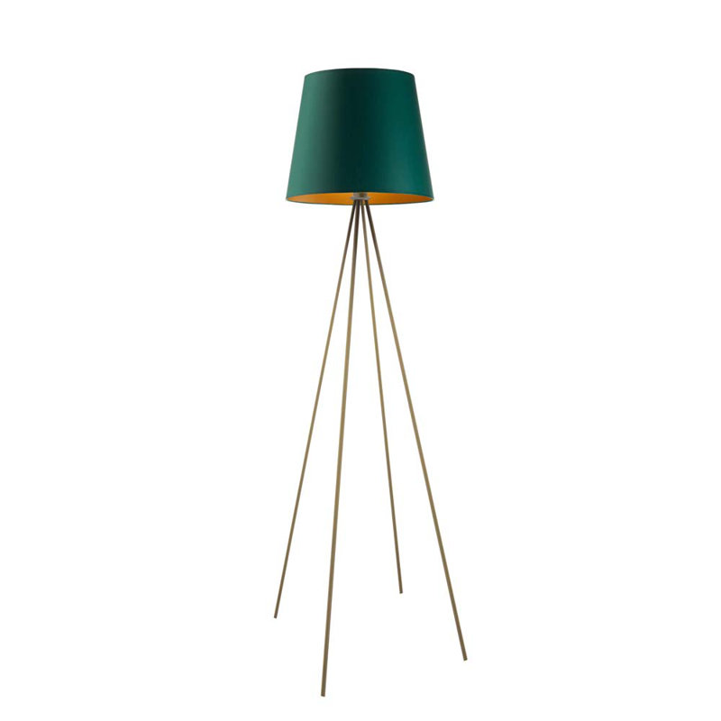 Arlaine 157 H cm Floor Lamp, Dark Grey/Gold Inside, Pink