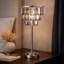 Lampe de table Lesy, 28 po, abat-jour en cristal gris fumée, base en métal-122359341