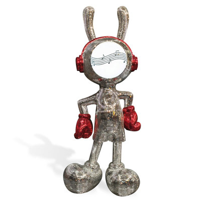 Red Rabbit Shape Fiberglass Decorative Object