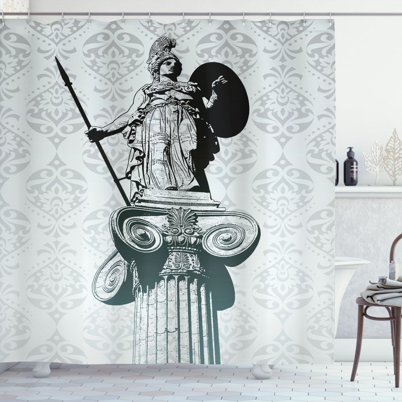 Shower Curtain with Hooks Included, 70" H x 69" W