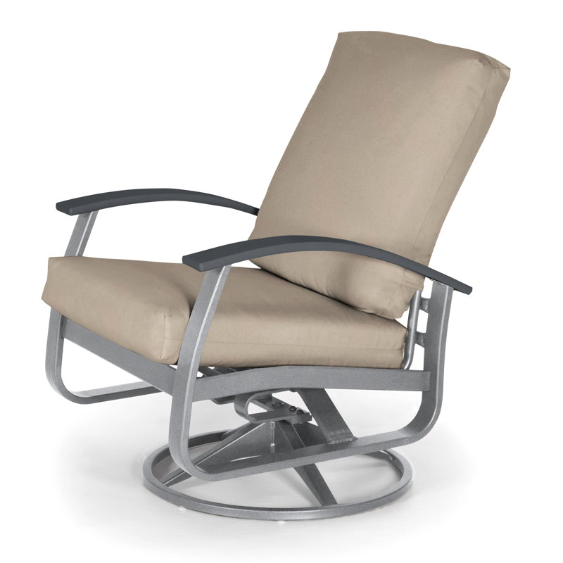 Belle Isle Outdoor Swivel Lounge Chair, Canvas Navy Sunbrella® Canvas, Classic Graphite P30, Textured Snow