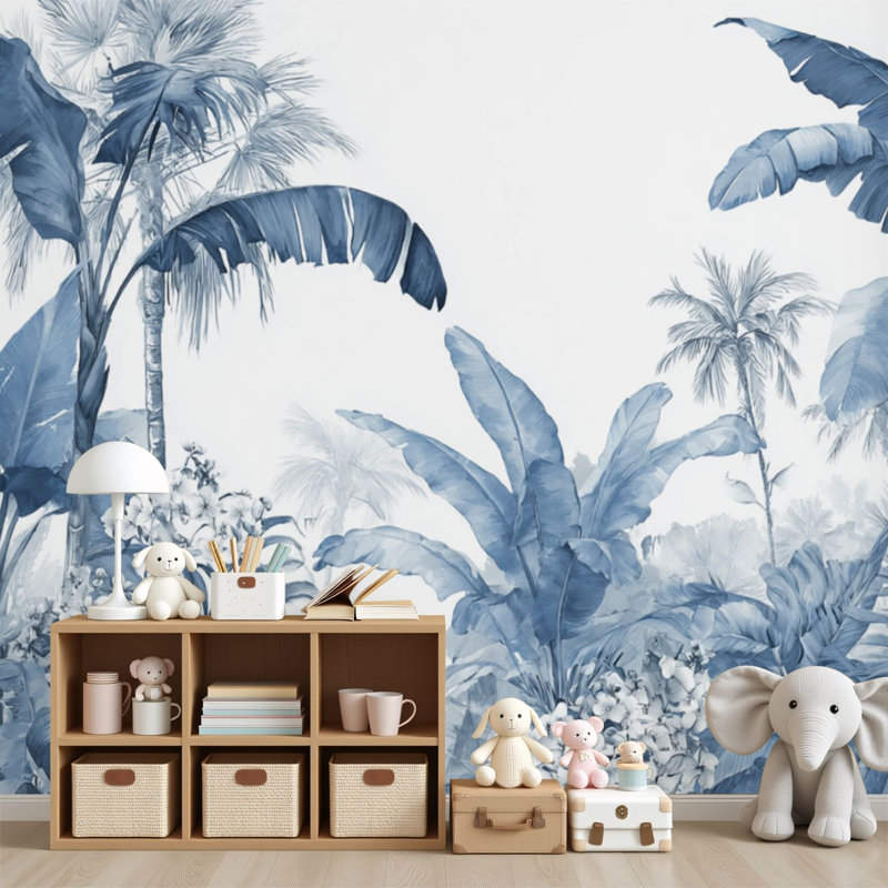 Papier peint auto-adhésif Tropical Foliage Tropical Jungle, L 96 po x l 69 po