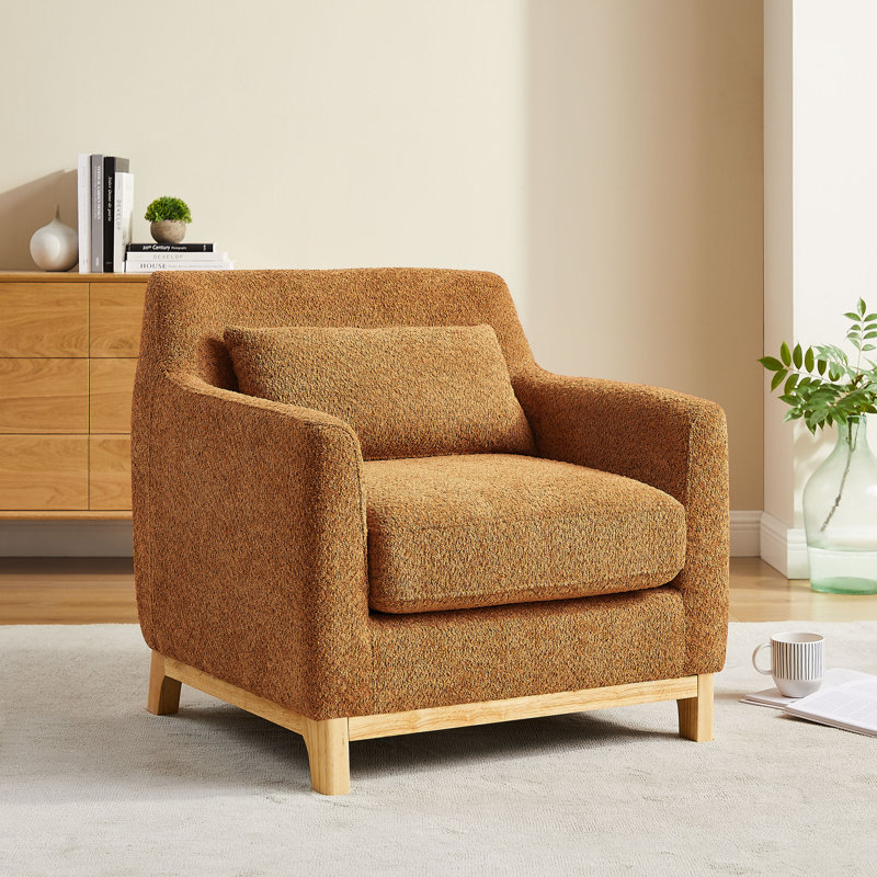 Fauteuil 31,5 po Jazmere, Boucle curry, Naturel