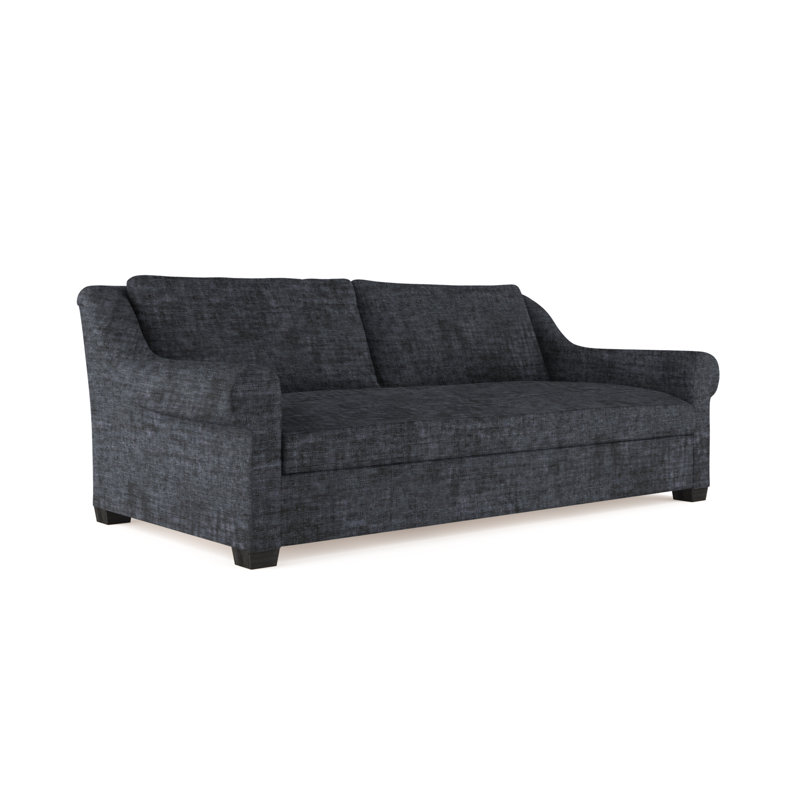 Sofa, Linen Blue Print, 32" H x 72" W x 41" D