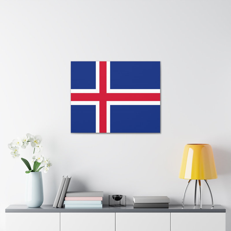 " Iceland Country Flag " Print, 12" H x 16" W
