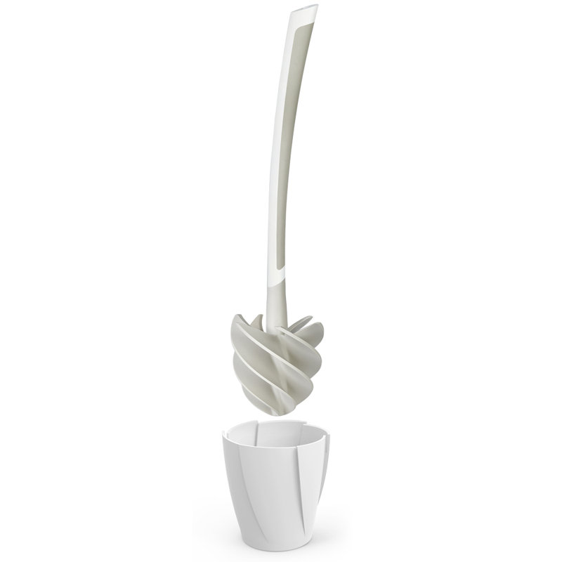 Better Living White Rubber Toilet Brush and Holder